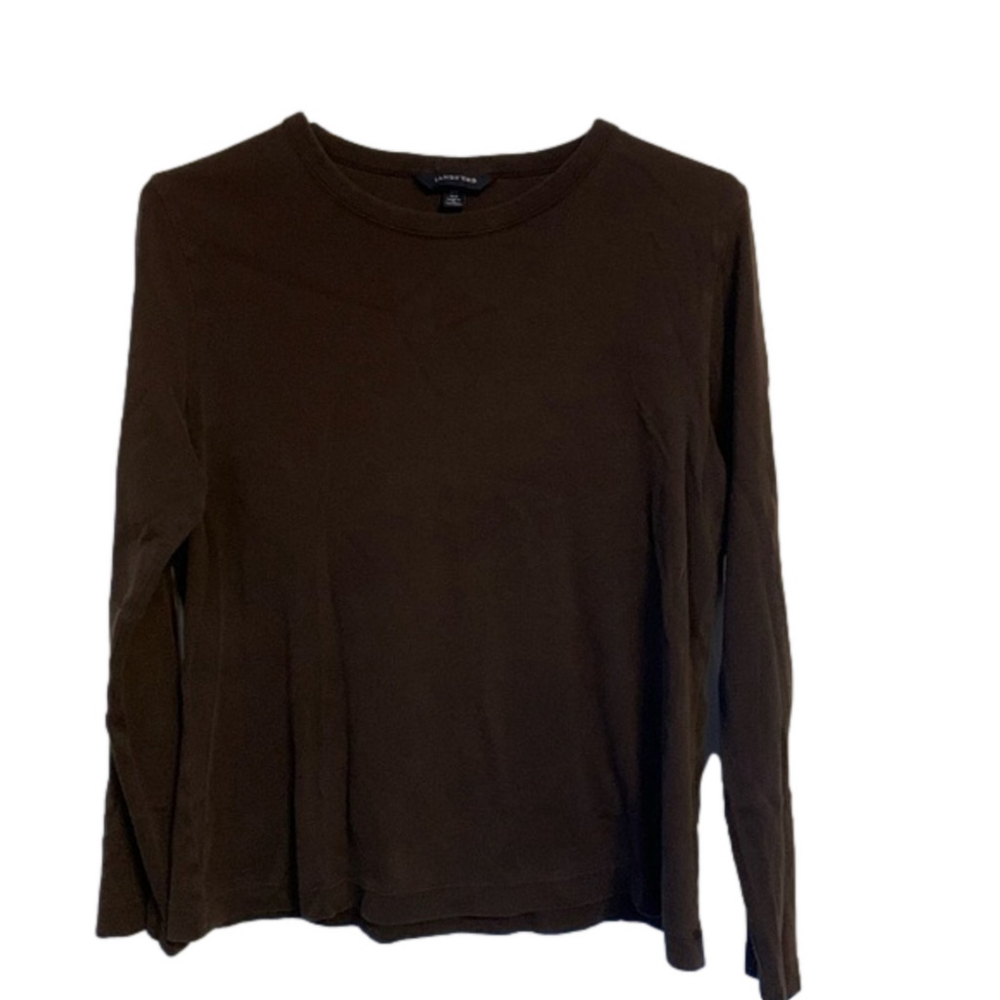 Lands’ end long sleeve tee shirt brown medium